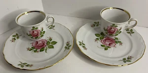 2 Winterling bavaria Tea Cups With Saucers Pink Floral  - Picture 1 of 3