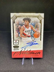 2023-24 Panini Crown Royale Shaedon Sharpe Noblemen Gold Auto /10 #NM-SHP - Picture 1 of 3