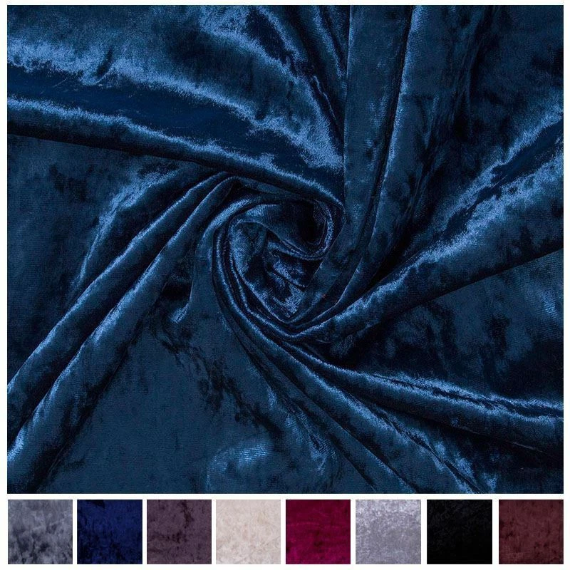 Premium Crushed Velvet Fabric Upholstery Velour Curtain Furnishing By The Metre - Image 1 of 1