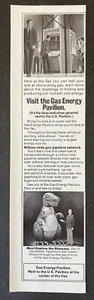 1982 Gas Energy Pavilion Feria Mundial Knoxville Daphne El Dinosaurio De Colección Anuncio Impreso - Imagen 1 de 2