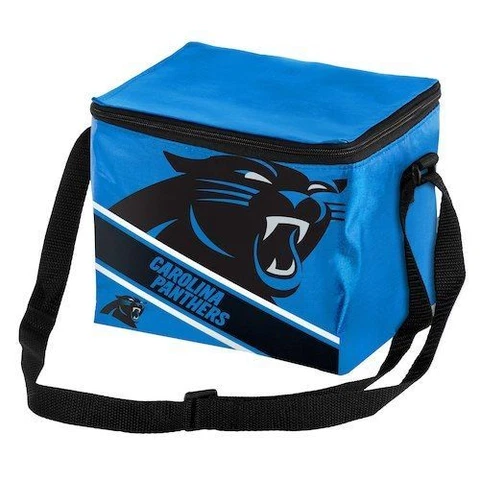 Carolina Panthers NFL Big Logo Stripe 12 pack Lunch Cooler Box Insulated Cover
