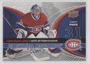 2008-09 Upper Deck McDonald's Restaurant Checklist Carey Price #CL-MTL