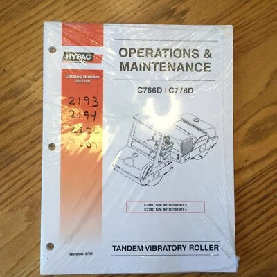 Compactador de rodillos manual de operación y mantenimiento Hypac Bomag C766D C778D 0852760 Foto 1 de 4