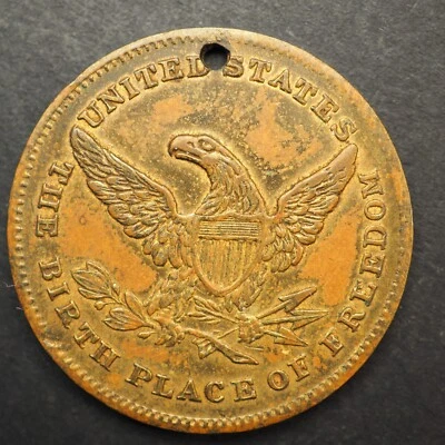 Medalla del Coliseo de Boston del Jubileo Nacional de la Paz 1869 28 mm M2840 Foto 1 de 2