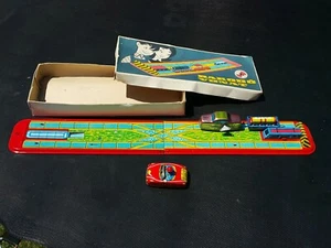 VINTAGE TRAIN CARGO TIN WIND UP TOY LEMEZARU HUNGARY ORIGINAL BOX AND KEY +BONUS - Picture 1 of 12