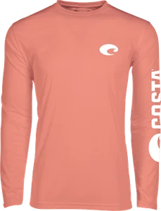 Costa Technical Performance Fishing Shirt Salmon | UPF 50 Pick Size-Free Ship