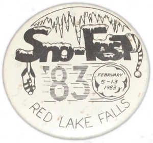 1983 Red Lake Falls Minnesota Sno-Fest Pinback Button 5 - Imagen 1 de 2