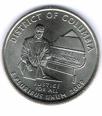 2009-D Brilliant Uncirculated District Of Columbia Quarter Coin! - Image 1 of 2