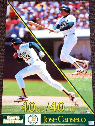 JOSE CANSECO 40-40 Oakland A's Vintage 1988 Sports Illustrated SI 23x35 POSTER Cover