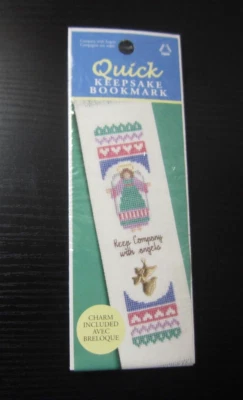 Quick Keepsake Bookmark Company with Angels Counted Cross Stitch w/ Charm - Image 1 of 4