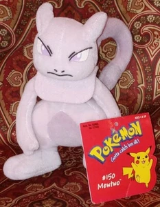 HASBRO 1998 Nintendo Pokemon #150 MEWTWO Plush STUFFED ANIMAL Toy NWT NEW 6" V - Picture 1 of 3