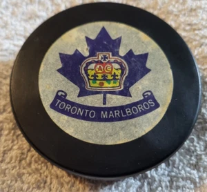 Toronto Marlboros Hockey Puck General Tire 1980s - Sticker logo on Puck - Imagen 1 de 5
