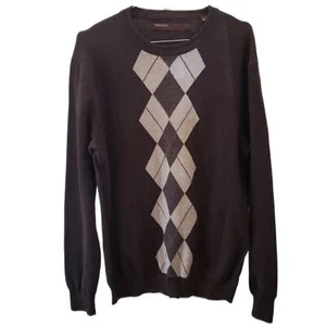 Perry Ellis Herren braun Rundhalsausschnitt Argyle Langarmpullover - Bild 1 von 5