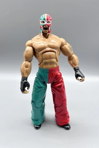 WWE Rey Mysterio Deluxe Aggression Wrestling Action Figure JAKKS Mexican Flag Cover