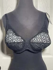 CHANTELLE FETE SHEER MESH UNDERWIRE BRA IN Black  STYLE 1960 SIZE 40C - Picture 1 of 5