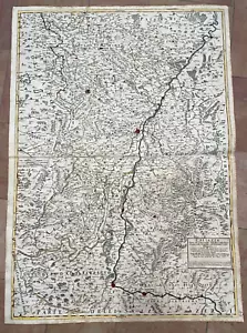 ALSATIA FRANCE SWITZERLAND 1690 ROSSI-CANTELLI DA VIGNOLA VERY LARGE ANTIQUE MAP - Picture 1 of 20