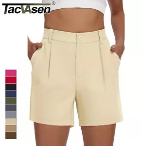 Women's Casual Shorts High Waisted Elastic Pleated Summer Shorts Dressy Shorts - Picture 1 of 82