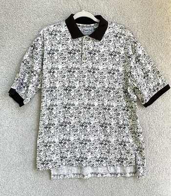 Bimini Bay Outfitters Hawaiian Shirt Mens Large Polo Black White Marlin Fishing - Image 1 of 4