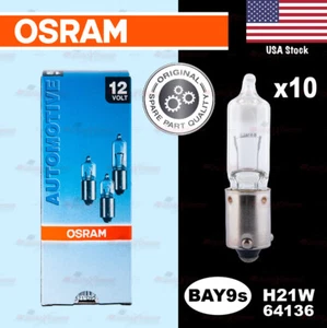 10x OSRAM Rear Fog Reverse Brake Bayonet Side Position Light Bulb H21W 435 BAY9s - Picture 1 of 9