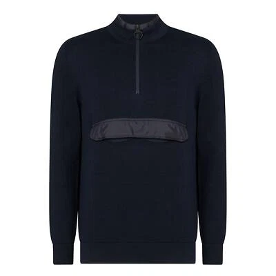 BARBOUR MENS CARTFILE HALF ZIP DESIGNER COTTON JUMPER SWEATER KNITWEAR - Image 1 of 4