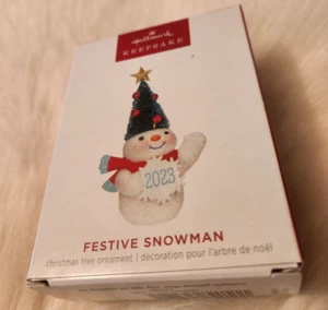 Hallmark Andenken Ornament 2023 Limited Edition Festlich Schneemann Ornament - Bild 1 von 2