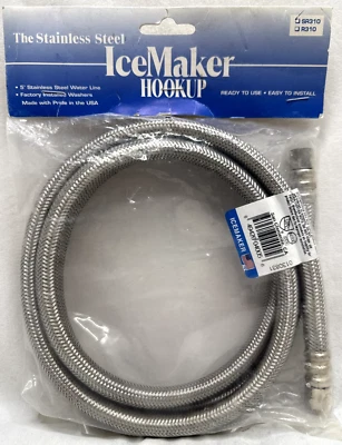 Línea para hacer hielo DuraTrac sin plomo 5’ acero inoxidable trenzado 1/4” línea SR310 Foto 1 de 3