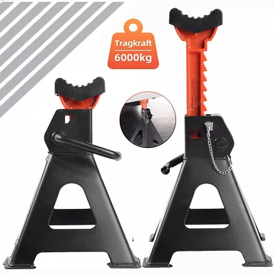 DENOTIP 2x Caballete de apoyo 6000KG 6T Caballetes de apoyo ajustables en altura 40,5-60 cm