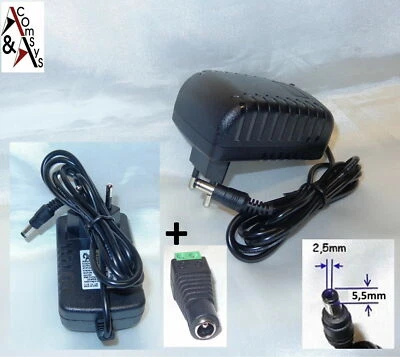 Transformador Pieza de Red Dc 12V 2A 3A 5A 6A 10A LED SMD RGB Strip Rayas + - Imagen 1 de 4