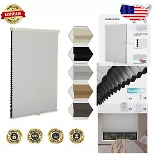 Indoor Blackout Honeycomb Blinds - Cordless, Energy-Efficient Window Solution - Picture 1 of 8