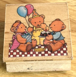 Teddy Bear Party Stamp The Fraser Collection #120F Vintage 1993 All Night Media - Picture 1 of 6