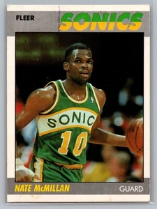 1987-88 Fleer Nate McMillan #75 Seattle SuperSonics Rookie - Picture 1 of 2