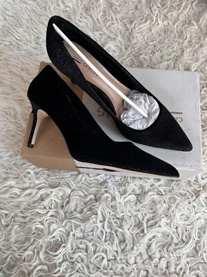 Call It Spring Fririen Pointed Toe Dress Pumps Heels Sparkly Black 8 High Heels - Image 1 of 4