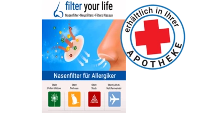 FILTER YOUR LIFE FYL Nasenfilter für Heuschnupfen Allergiker Haselnuss und erle 7 Sets / 1 Woche