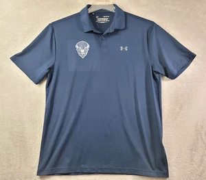 UNDER ARMOUR Logo Performance Polo Navy Blue Shirt Mens Size Large - Picture 1 of 8