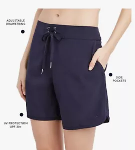 Nautica Women's XL Standard Solid 7" Core Stretch Quick Dry board short Deep Sea - Picture 1 of 6