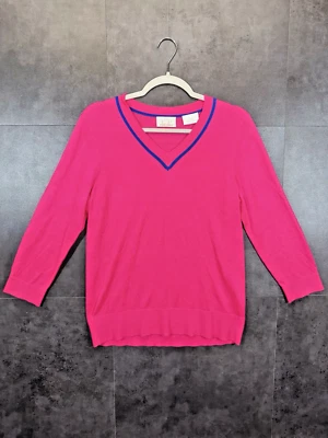 VTG EP Pro Womens Sweater Golf/Tennis Vneck Preppy Pullover Pink Size M - Image 1 of 4