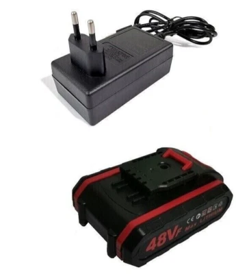 ACD SHOP Kit 1 Batteria 48V + Caricabatterie Per Forbice Cesoia Da Potare Potatura Brico