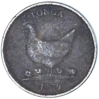 Tonga | 5 Seniti Coin | Hen | Chicken | Banana | FAO | Km:44 | 1975 - 1979 - Image 1 of 4