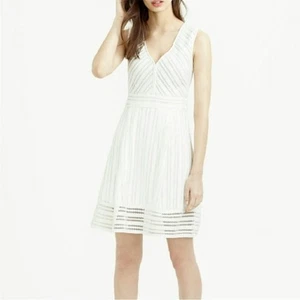 J.Crew White Sleeveless Eyelet Dress Women’s Size 0 Fit & Flare Lined - Picture 1 of 13