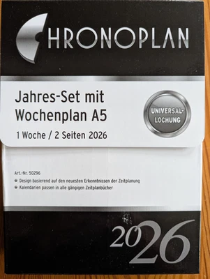 Chronoplan Kalendereinlagen 50296, Jahres-Set 2026, 1 Woche auf 2 Seiten, A5 - Bild 1 von 2