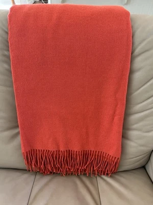Manta suave 100 % lana de alpaca naranja 50x70 Crate & Barrel LIMA como nueva Foto 1 de 4