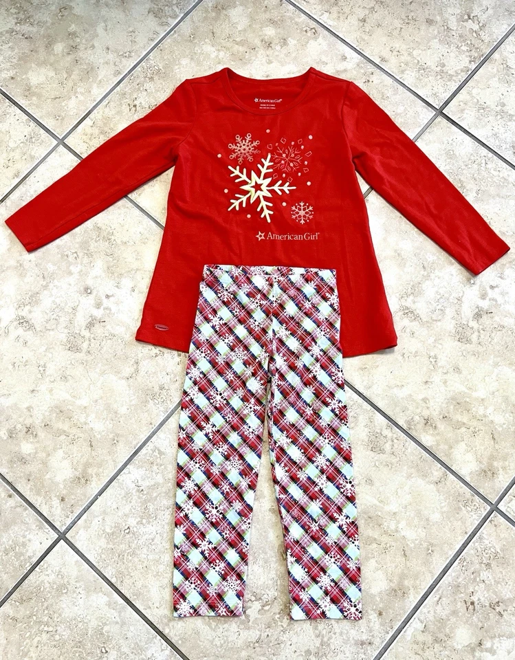 American Girl Holiday Dreams Pajamas Red PJs Set Girls Size 6 (XS) Excellent - Image 1 of 4
