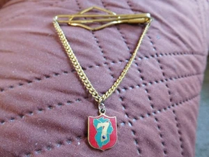 EP SCOUT BSA OLD REGION SEVEN 7 TIE BAR CHAIN BLUE STONE JEWELRY RECOGNITION !!! - Picture 1 of 5