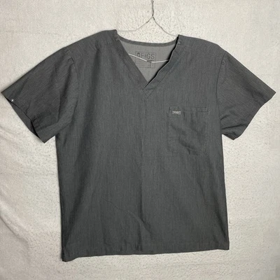 FIGS Men's Leon Gray Three-Pocket Scrub Top Medical Nurse V-Neck Size Large - Image 1 of 4