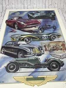 Aston Martin by Jack Juratovic Signed Numbered Lithograph 40/200 20x30 - Picture 1 of 11