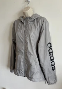 Adidas graue Windbreaker Regenjacke mit Kapuze Damen Gr. XL - Bild 1 von 4