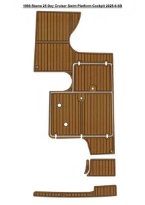 1998 Stama 25 Day Cruiser Swim Platform Cockpit Boat EVA Foam Teak Deck Floor - Picture 1 of 17