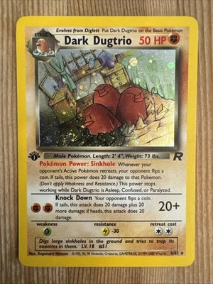 Pokemon card Dark Dugtrio Holo 2000 6/82 Team Rocket 1ST ED 1st Edition LP - Image 1 of 2