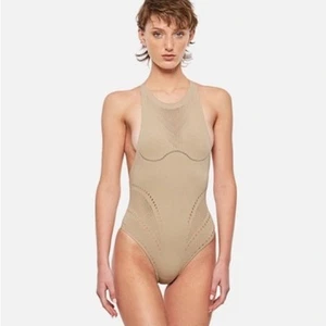 Stella McCartney Bodysuit Women XS Tan Stellawear Round Neck Sleeveless - Picture 1 of 7