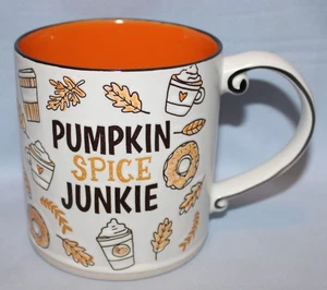NUEVA taza de café en relieve Pumpkin Spice Junkie de gran tamaño Fall de Spectrum Designz - Imagen 1 de 3